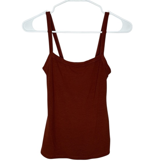 Klassy Network Tops - Klassy Network Ribbed Square Neck Brami Tank Cinnamon Medium